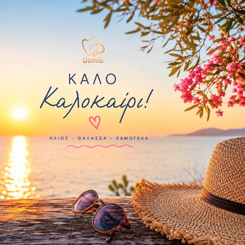 Καλοκαιρινό δημιουργικό DSmile με λογότυπο και ευχές
