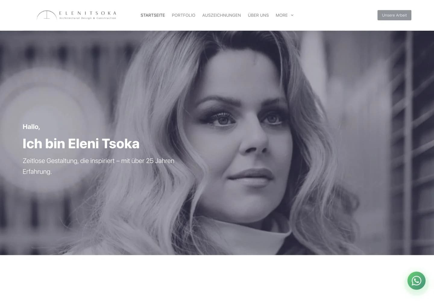 Eleni Tsoka: Στιγμιότυπο της ιστοσελίδας elenitsoka.de. Υλοποίηση ιστοσελίδας: DoSmart / Wideview Entertainment.